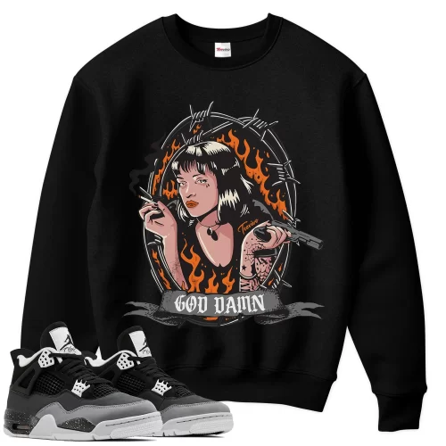 TeeVivo Sweatshirt Match Air Jordan 4 Retro Fear God Daaamn – Air Jordan 4 Sweatshirt, AJ4 Sweatshirt