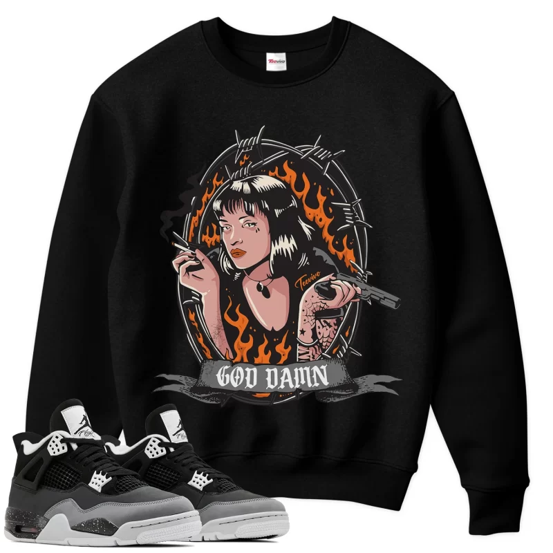 TeeVivo Sweatshirt Match Air Jordan 4 Retro Fear God Daaamn – Air Jordan 4 Sweatshirt, AJ4 Sweatshirt