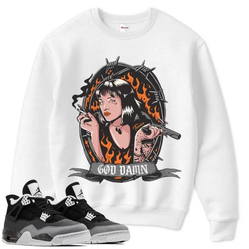 TeeVivo Sweatshirt Match Air Jordan 4 Retro Fear God Daaamn – Air Jordan 4 Sweatshirt, AJ4 Sweatshirt