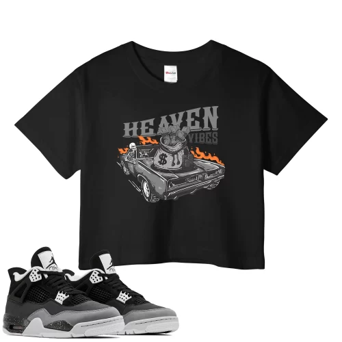 TeeVivo Crop Top Match Air Jordan 4 Retro Fear Heaven vibes – Air Jordan 4 Crop Top, AJ4 Crop Top