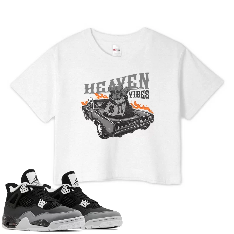 TeeVivo Crop Top Match Air Jordan 4 Retro Fear Heaven vibes – Air Jordan 4 Crop Top, AJ4 Crop Top