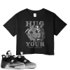 TeeVivo Crop Top Match Air Jordan 4 Retro Fear Hug your lost smile – Air Jordan 4 Crop Top, AJ4 Crop Top