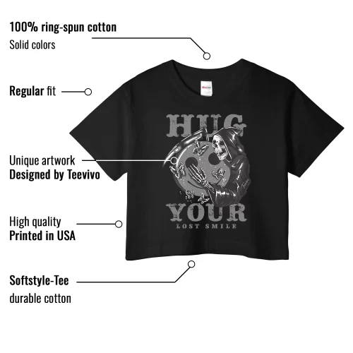 TeeVivo Crop Top Match Air Jordan 4 Retro Fear Hug your lost smile – Air Jordan 4 Crop Top, AJ4 Crop Top