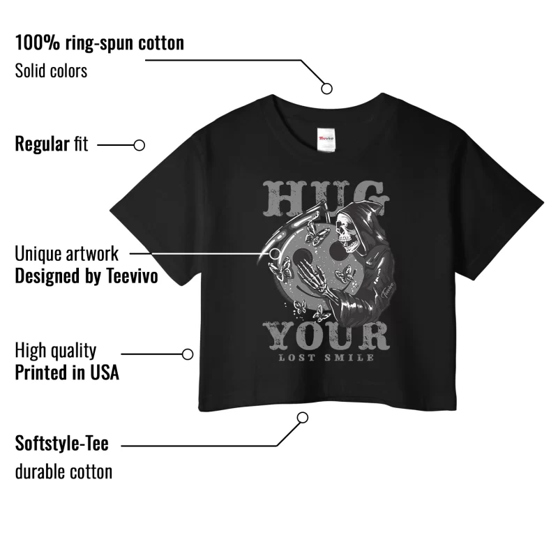 TeeVivo Crop Top Match Air Jordan 4 Retro Fear Hug your lost smile – Air Jordan 4 Crop Top, AJ4 Crop Top