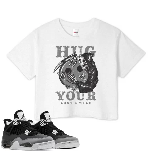 TeeVivo Crop Top Match Air Jordan 4 Retro Fear Hug your lost smile – Air Jordan 4 Crop Top, AJ4 Crop Top