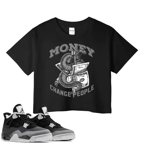 TeeVivo Crop Top Match Air Jordan 4 Retro Fear Money change people – Air Jordan 4 Crop Top, AJ4 Crop Top