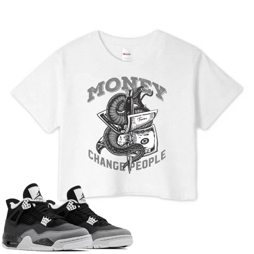 TeeVivo Crop Top Match Air Jordan 4 Retro Fear Money change people – Air Jordan 4 Crop Top, AJ4 Crop Top