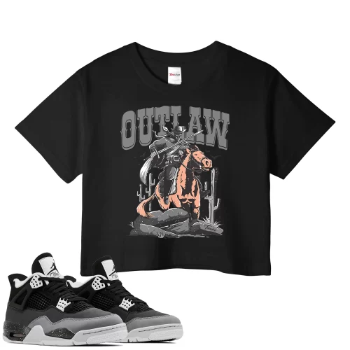TeeVivo Crop Top Match Air Jordan 4 Retro Fear Outlaw – Air Jordan 4 Crop Top, AJ4 Crop Top