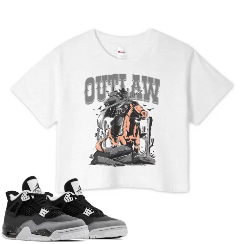 TeeVivo Crop Top Match Air Jordan 4 Retro Fear Outlaw – Air Jordan 4 Crop Top, AJ4 Crop Top