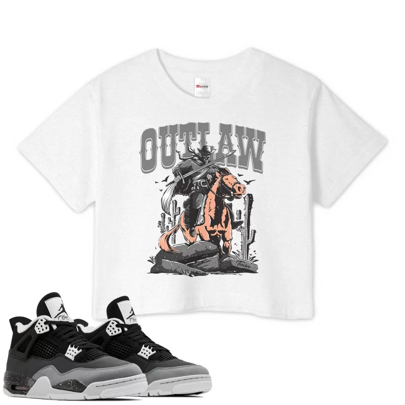 TeeVivo Crop Top Match Air Jordan 4 Retro Fear Outlaw – Air Jordan 4 Crop Top, AJ4 Crop Top