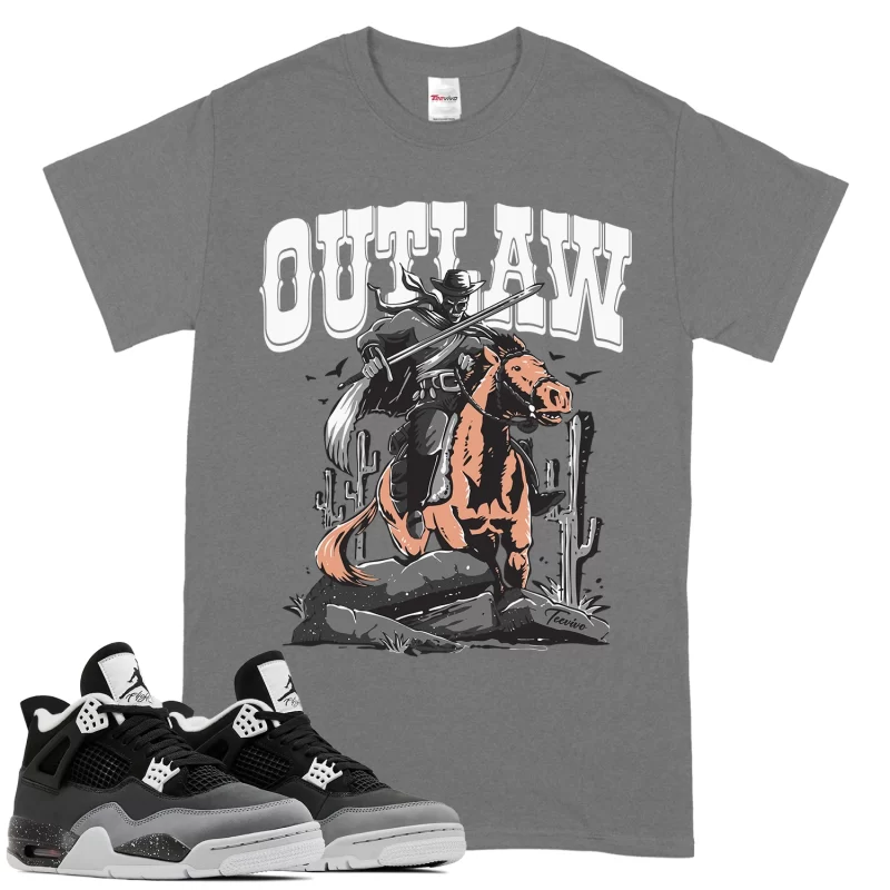 TeeVivo T-Shirt Match Air Jordan 4 Retro Fear Outlaw – Air Jordan 4 Shirt, AJ4 Shirt