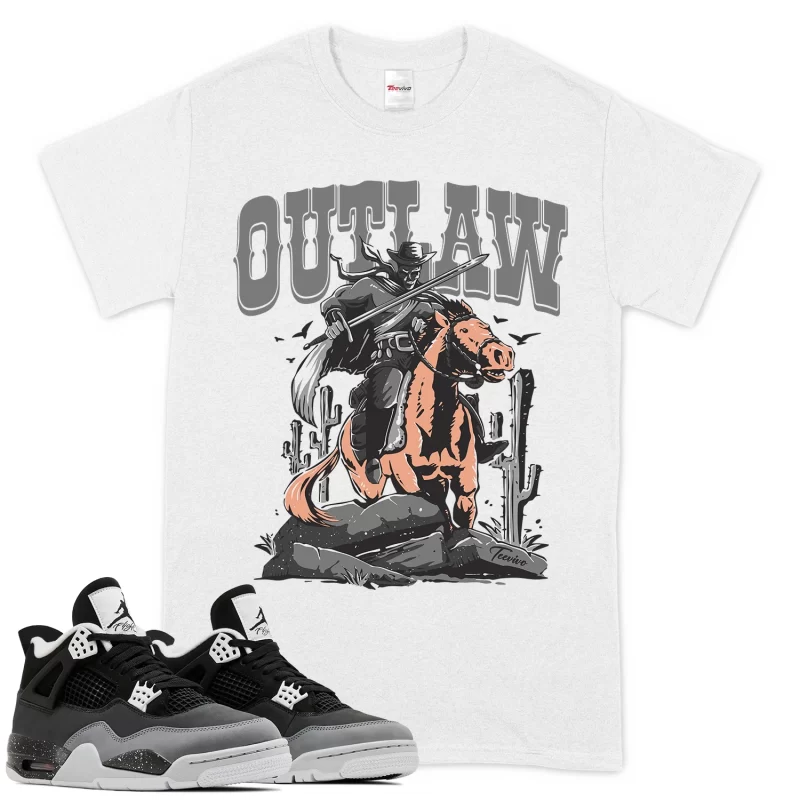 TeeVivo T-Shirt Match Air Jordan 4 Retro Fear Outlaw – Air Jordan 4 Shirt, AJ4 Shirt