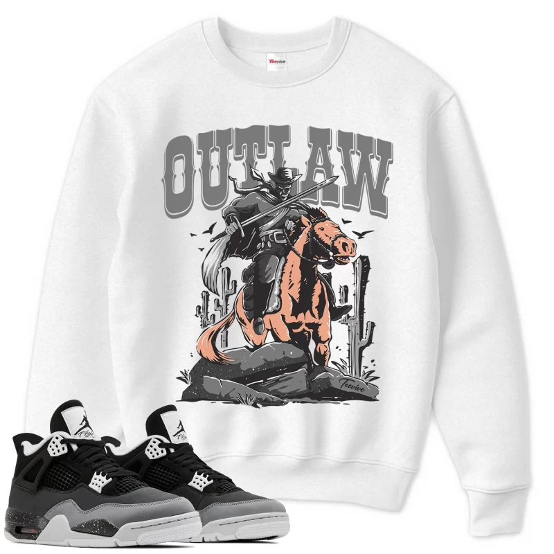 TeeVivo Sweatshirt Match Air Jordan 4 Retro Fear Outlaw – Air Jordan 4 Sweatshirt, AJ4 Sweatshirt