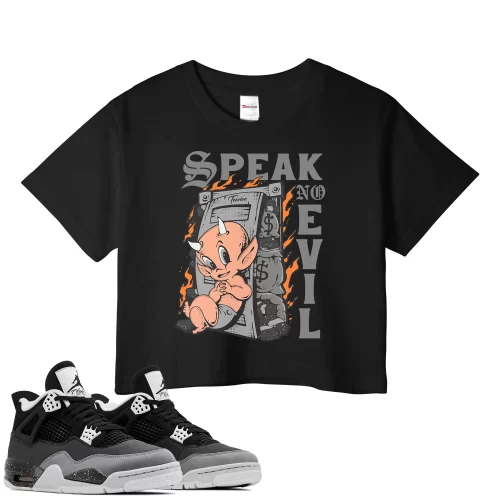 TeeVivo Crop Top Match Air Jordan 4 Retro Fear Speak no evil – Air Jordan 4 Crop Top, AJ4 Crop Top