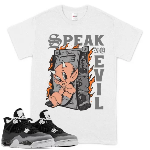 TeeVivo T-Shirt Match Air Jordan 4 Retro Fear Speak no evil – Air Jordan 4 Shirt, AJ4 Shirt