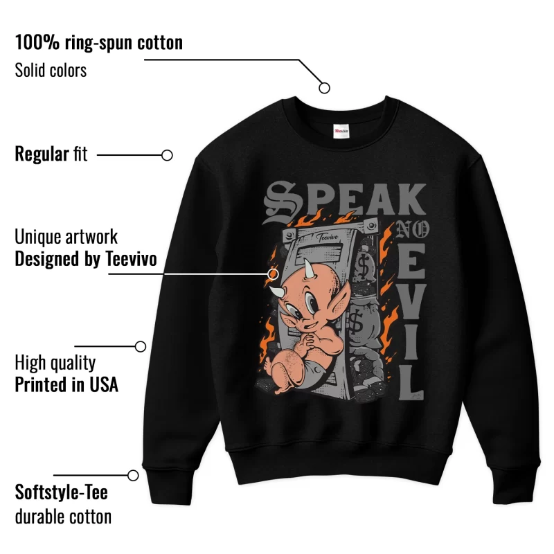 TeeVivo Sweatshirt Match Air Jordan 4 Retro Fear Speak no evil – Air Jordan 4 Sweatshirt, AJ4 Sweatshirt