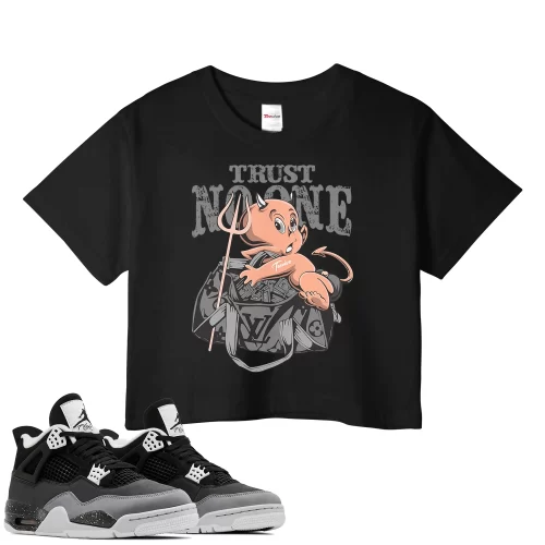 TeeVivo Crop Top Match Air Jordan 4 Retro Fear Trust no one – Air Jordan 4 Crop Top, AJ4 Crop Top