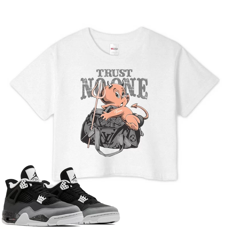 TeeVivo Crop Top Match Air Jordan 4 Retro Fear Trust no one – Air Jordan 4 Crop Top, AJ4 Crop Top