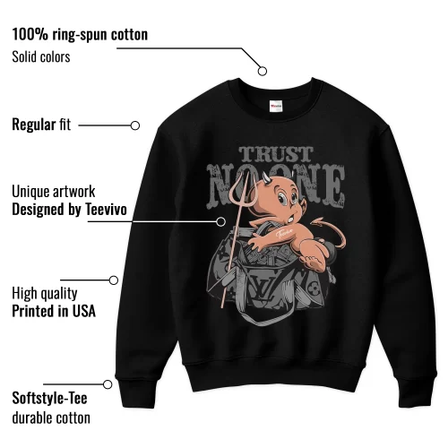 TeeVivo Sweatshirt Match Air Jordan 4 Retro Fear Trust no one – Air Jordan 4 Sweatshirt, AJ4 Sweatshirt