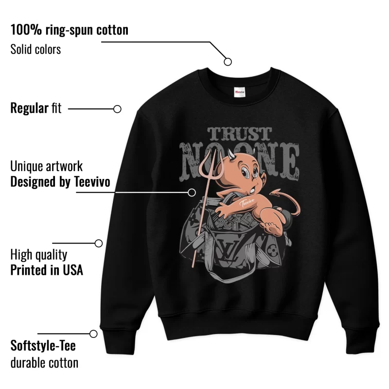 TeeVivo Sweatshirt Match Air Jordan 4 Retro Fear Trust no one – Air Jordan 4 Sweatshirt, AJ4 Sweatshirt