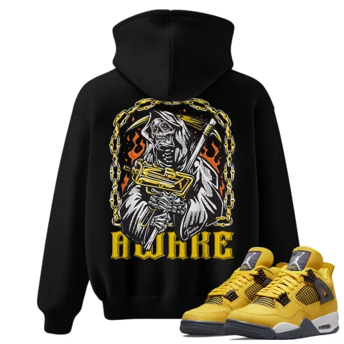 TeeVivo Hoodie Match Air Jordan 4 Retro Lightning Awake – Air Jordan 4 Hoodie, AJ4 Hoodie