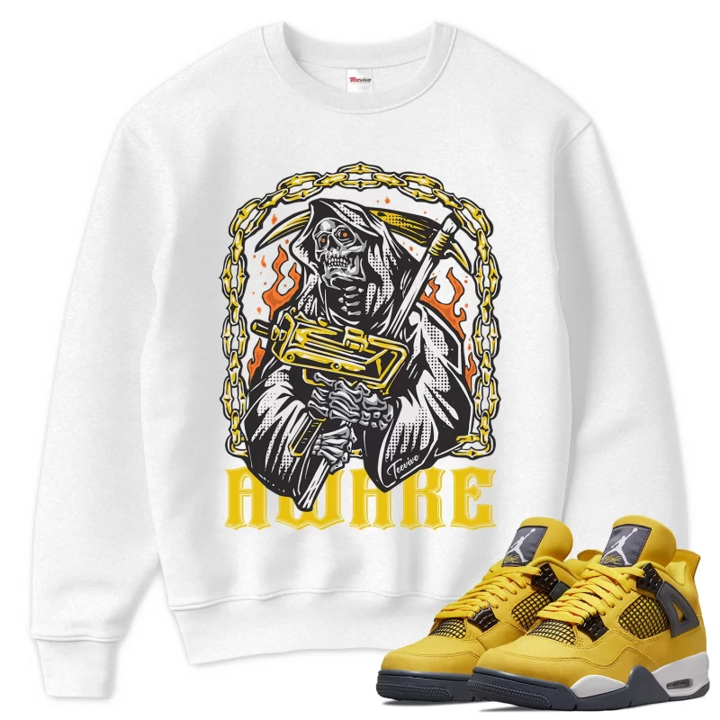 TeeVivo Sweatshirt Match Air Jordan 4 Retro Lightning Awake – Air Jordan 4 Sweatshirt, AJ4 Sweatshirt