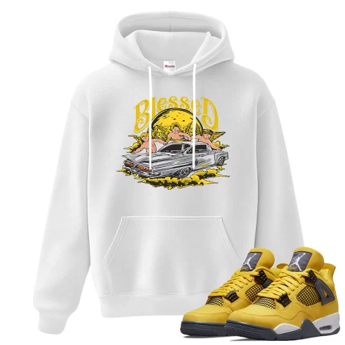 TeeVivo Hoodie Match Air Jordan 4 Retro Lightning Blessed – Air Jordan 4 Hoodie, AJ4 Hoodie