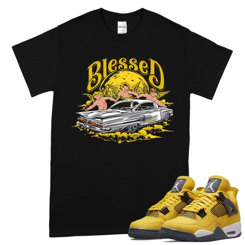 TeeVivo T-Shirt Match Air Jordan 4 Retro Lightning Blessed – Air Jordan 4 Shirt, AJ4 Shirt