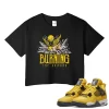 TeeVivo Crop Top Match Air Jordan 4 Retro Lightning Burning the ground – Air Jordan 4 Crop Top, AJ4 Crop Top