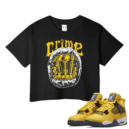 TeeVivo Crop Top Match Air Jordan 4 Retro Lightning Crime – Air Jordan 4 Crop Top, AJ4 Crop Top