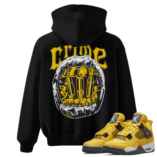 TeeVivo Hoodie Match Air Jordan 4 Retro Lightning Crime – Air Jordan 4 Hoodie, AJ4 Hoodie