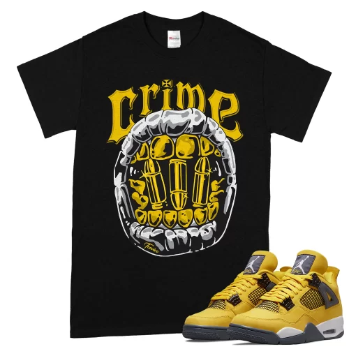 TeeVivo T-Shirt Match Air Jordan 4 Retro Lightning Crime – Air Jordan 4 Shirt, AJ4 Shirt