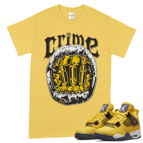 TeeVivo T-Shirt Match Air Jordan 4 Retro Lightning Crime – Air Jordan 4 Shirt, AJ4 Shirt
