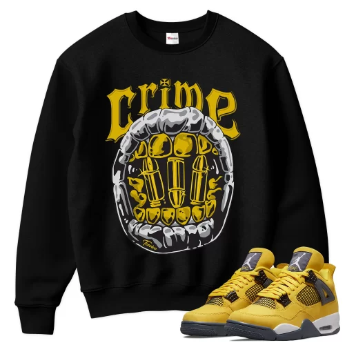 TeeVivo Sweatshirt Match Air Jordan 4 Retro Lightning Crime – Air Jordan 4 Sweatshirt, AJ4 Sweatshirt