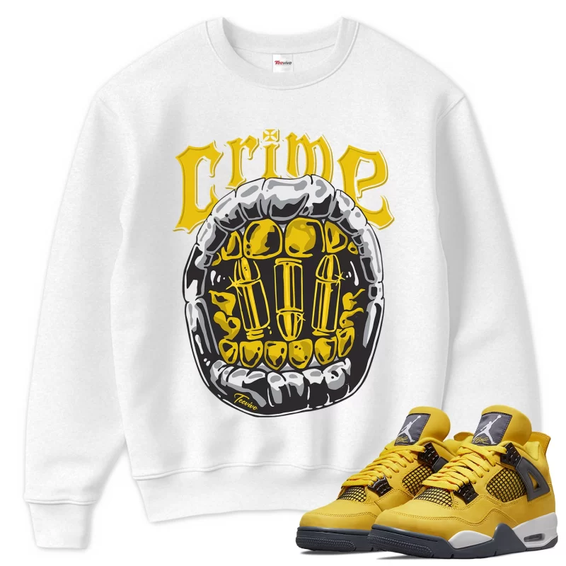 TeeVivo Sweatshirt Match Air Jordan 4 Retro Lightning Crime – Air Jordan 4 Sweatshirt, AJ4 Sweatshirt