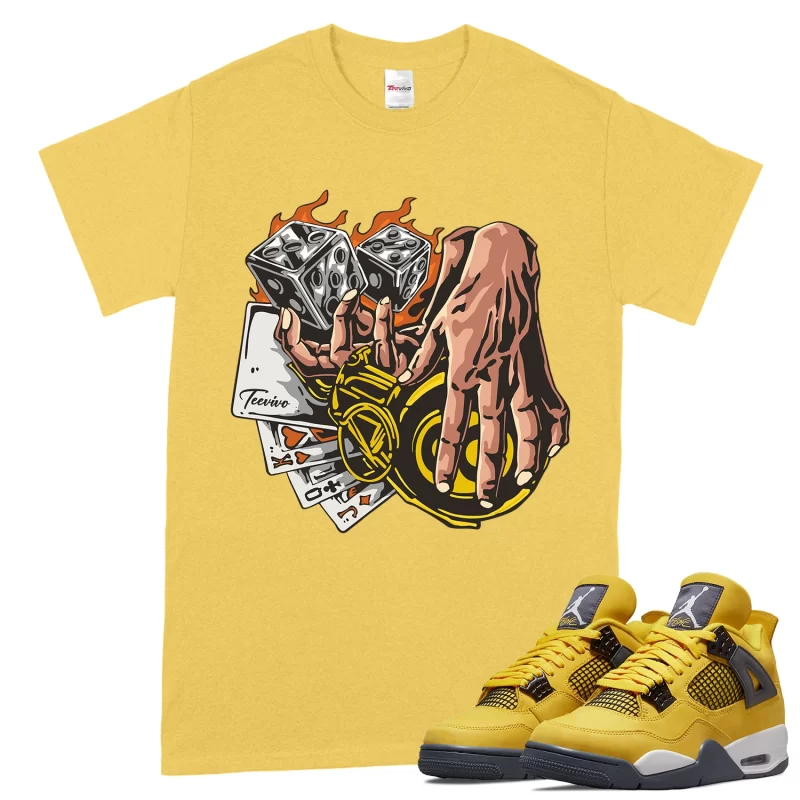 TeeVivo T-Shirt Match Air Jordan 4 Retro Lightning Gambling – Air Jordan 4 Shirt, AJ4 Shirt