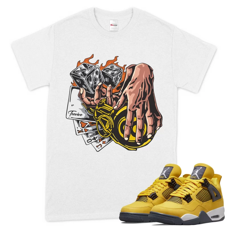 TeeVivo T-Shirt Match Air Jordan 4 Retro Lightning Gambling – Air Jordan 4 Shirt, AJ4 Shirt
