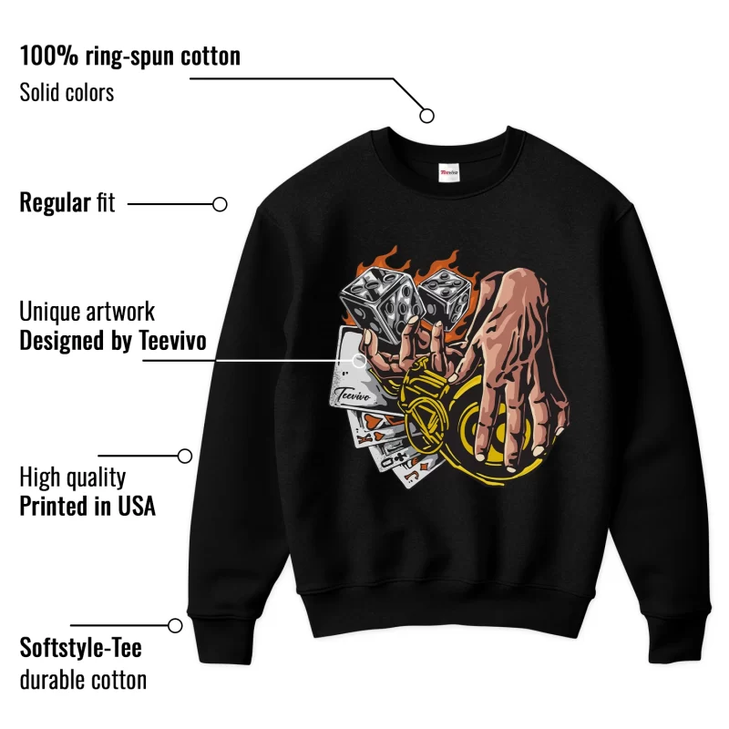 TeeVivo Sweatshirt Match Air Jordan 4 Retro Lightning Gambling – Air Jordan 4 Sweatshirt, AJ4 Sweatshirt