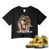 TeeVivo Crop Top Match Air Jordan 4 Retro Lightning God Daaamn – Air Jordan 4 Crop Top, AJ4 Crop Top
