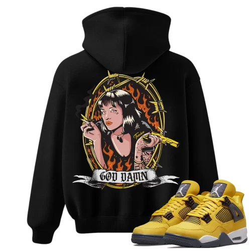 TeeVivo Hoodie Match Air Jordan 4 Retro Lightning God Daaamn – Air Jordan 4 Hoodie, AJ4 Hoodie