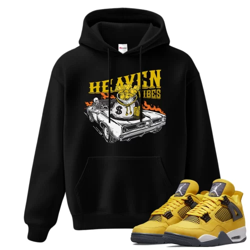 TeeVivo Hoodie Match Air Jordan 4 Retro Lightning Heaven vibes – Air Jordan 4 Hoodie, AJ4 Hoodie