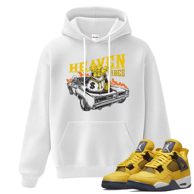 TeeVivo Hoodie Match Air Jordan 4 Retro Lightning Heaven vibes – Air Jordan 4 Hoodie, AJ4 Hoodie