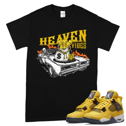 TeeVivo T-Shirt Match Air Jordan 4 Retro Lightning Heaven vibes – Air Jordan 4 Shirt, AJ4 Shirt