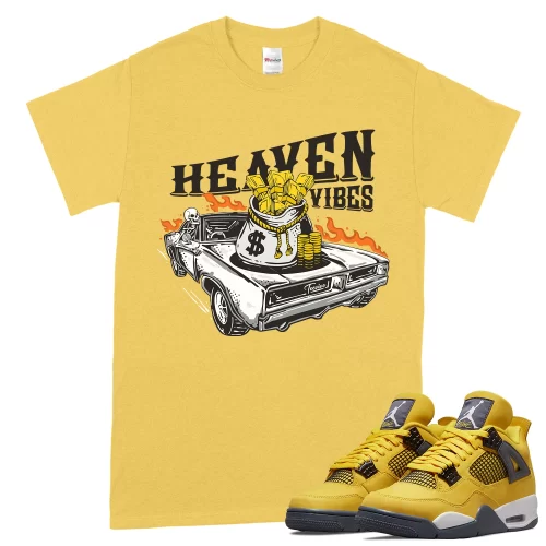 TeeVivo T-Shirt Match Air Jordan 4 Retro Lightning Heaven vibes – Air Jordan 4 Shirt, AJ4 Shirt
