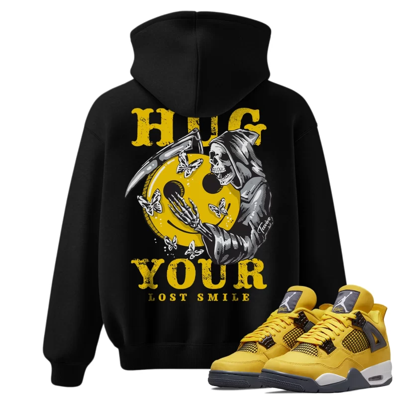 TeeVivo Hoodie Match Air Jordan 4 Retro Lightning Hug your lost smile – Air Jordan 4 Hoodie, AJ4 Hoodie