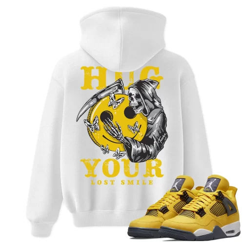 TeeVivo Hoodie Match Air Jordan 4 Retro Lightning Hug your lost smile – Air Jordan 4 Hoodie, AJ4 Hoodie