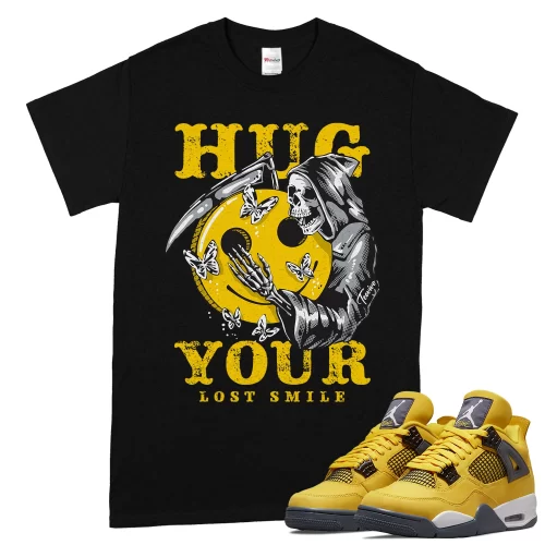 TeeVivo T-Shirt Match Air Jordan 4 Retro Lightning Hug your lost smile – Air Jordan 4 Shirt, AJ4 Shirt