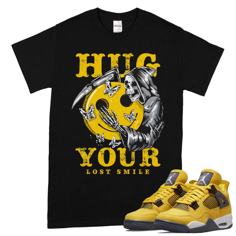 TeeVivo T-Shirt Match Air Jordan 4 Retro Lightning Hug your lost smile – Air Jordan 4 Shirt, AJ4 Shirt