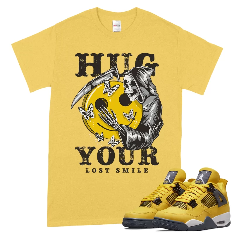 TeeVivo T-Shirt Match Air Jordan 4 Retro Lightning Hug your lost smile – Air Jordan 4 Shirt, AJ4 Shirt
