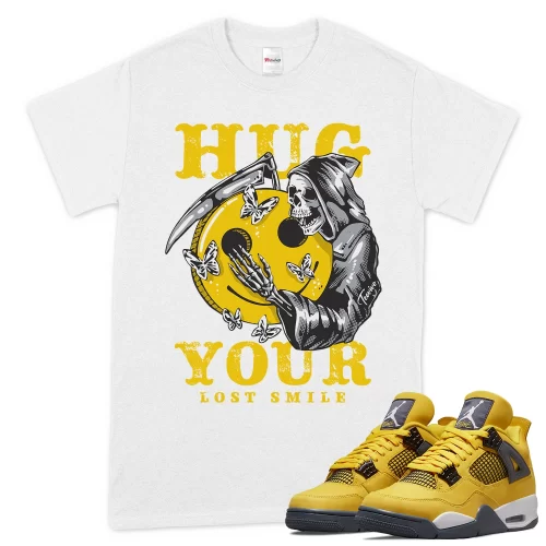 TeeVivo T-Shirt Match Air Jordan 4 Retro Lightning Hug your lost smile – Air Jordan 4 Shirt, AJ4 Shirt